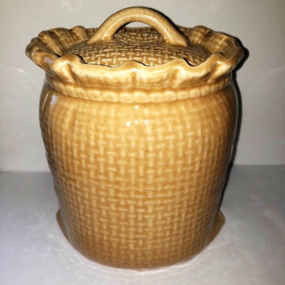 Vintage Burlap Bag Cookie Jar Bag O'Cookies made in Canada - Picture 4 of 11